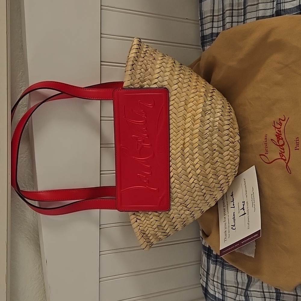 Christian Louboutin Loubishore Woven Leather Embossed Tote